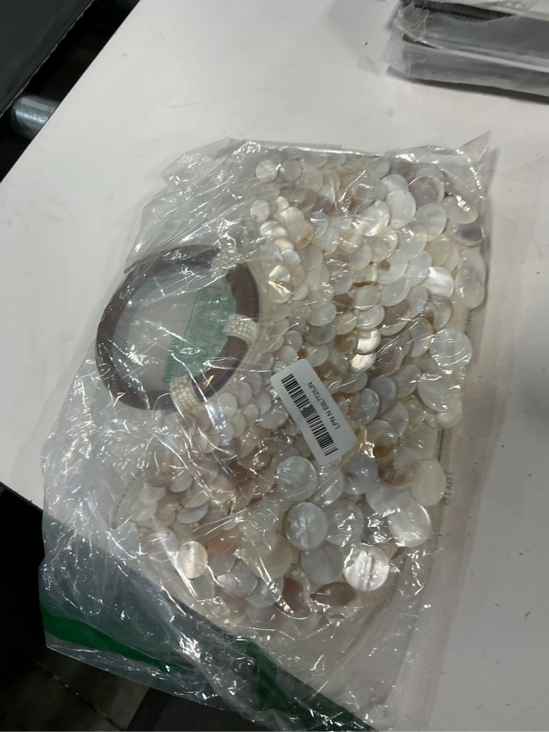Condition photo showing Good Condition for shell beaded clutch purse for women luxury handmade top handle bag beach evening handbag for summer vacation pearl