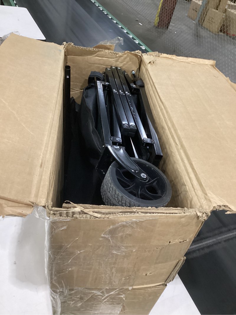 Condition photo showing As Is for collapsible wagons carts foldable, 500lbs heavy duty wagon cart foldable with brakes & all-terrain wheels– 34'' extra long folding wagon portable lightweight for camping, beach?sports, shopping black