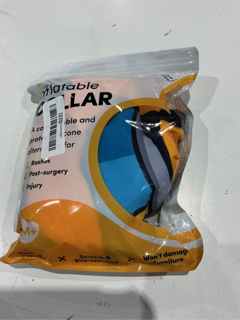 Condition photo showing Good Condition for bencmate inflatable dog cone collar alternative, soft dog cone for small medium large dogs and cats, neck recovery ecollar donut collar after surgery (medium+, police officer) police officer medium+ [neck:11"-14"]