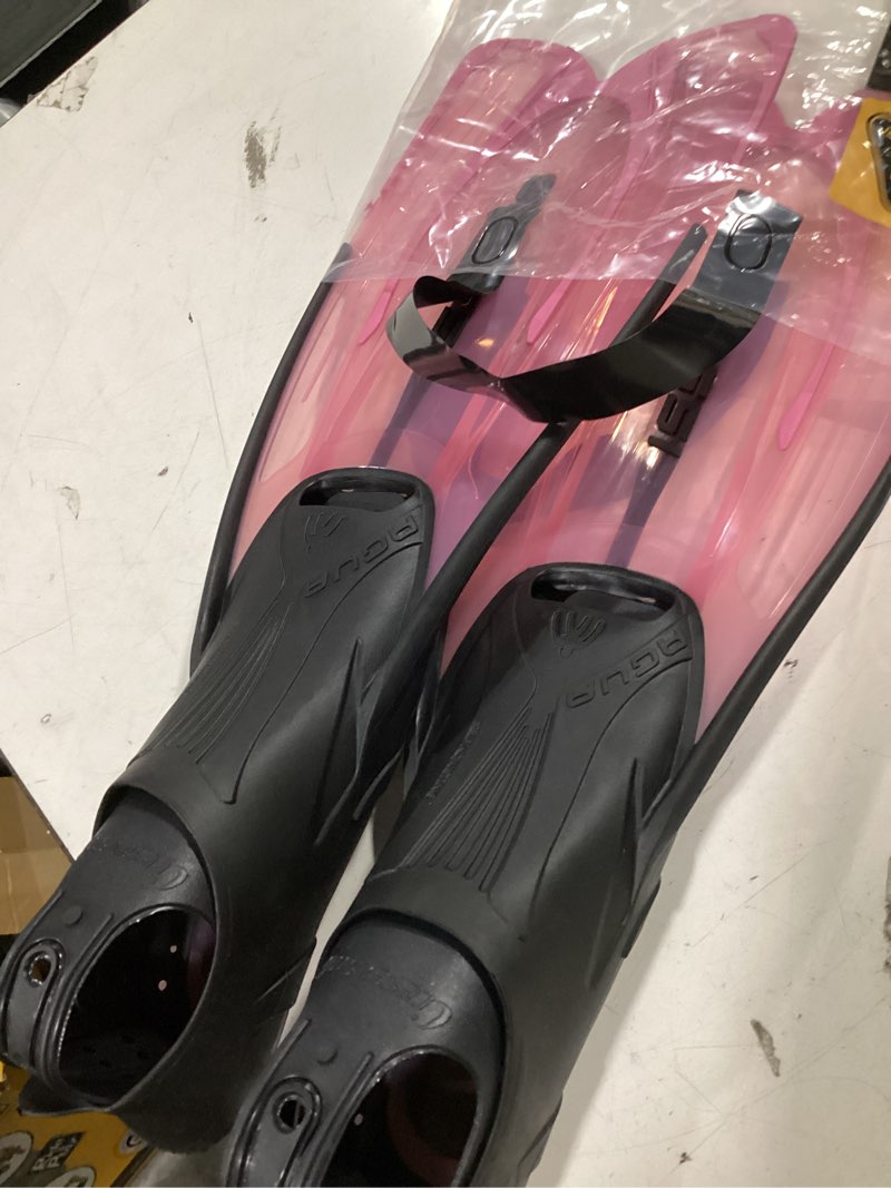 Condition photo showing New/Like New for cressi adult snorkeling fins with self-adjustable comfortable full foot pocket - perfect for traveling - agua: made in italy pink eu 39/40