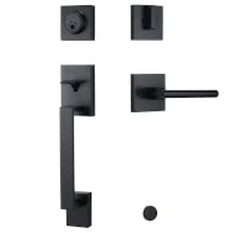 dairazan Matte-Black Modern Front Door-Handle - Entry Door Lock with 3 Keys Single Cylinder Deadbolt
