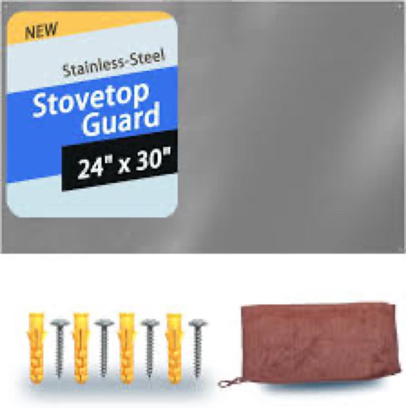 SHACO 30x24 Inch Stainless Steel Backsplash for Stove, Metal Panel Splatter Guard for Stovetop with 