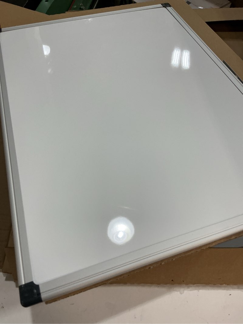 Condition photo showing Good Condition for amazon basics magnetic dry erase whiteboard, 24"w x 18"h, aluminium frame, silver/white