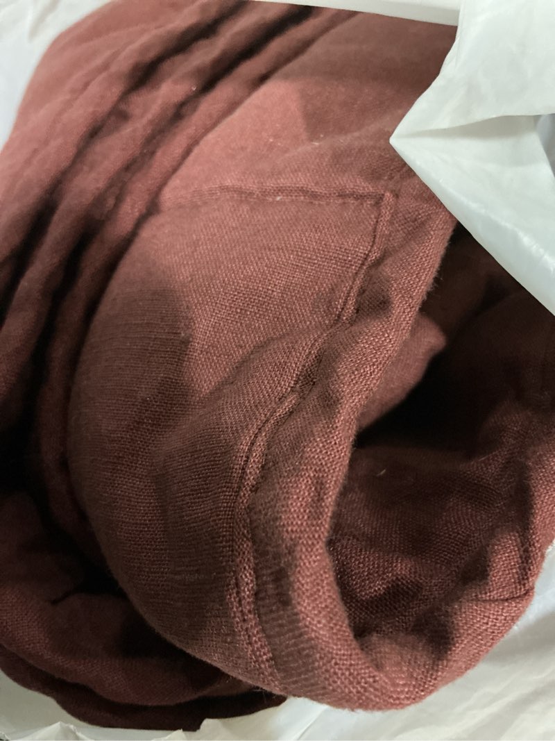 Condition photo showing Good Condition for european linen box quilt, king/cal king, burgundy
