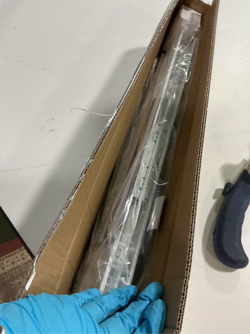 Condition photo showing As Is for Taplzmg 1" Cordless Mini Blinds, White Vinyl Light Filtering Blinds, 20" W x 48" H, Ideal for Indoor