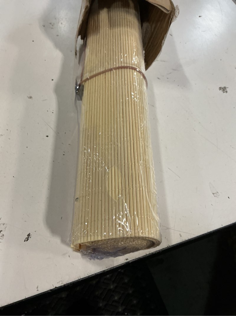 Condition photo showing Good Condition for bamboo blinds for interior windows 36 wide - light filtering roller shades natural roman shade, 72l roll up blind for windows, easy to install for door, patio, bedroom 36"w x 72"h wood-1