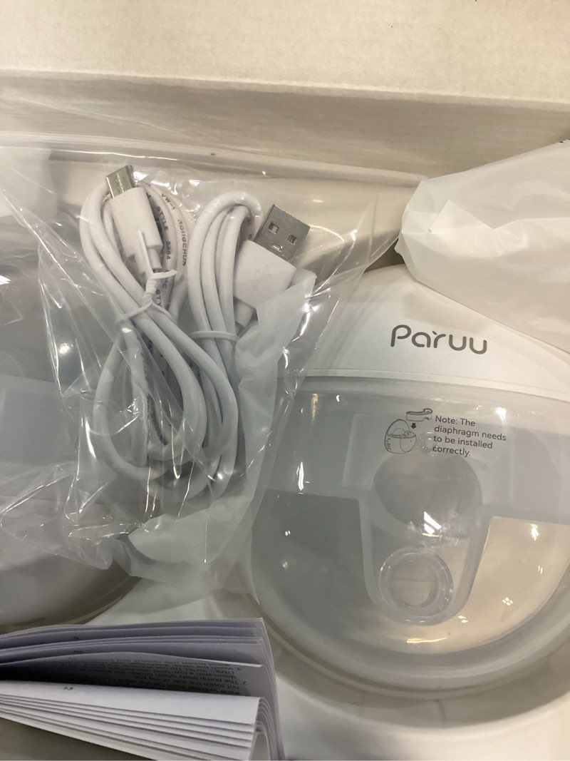 Condition photo showing Good Condition for paruu hands free breast pump p16, wearable breast pump electirc portable with 4 modes & 12 levels, max 309mmhg strong suction 19/21/24mm flange inserts wearable breastfeeding pump, 2 pack white