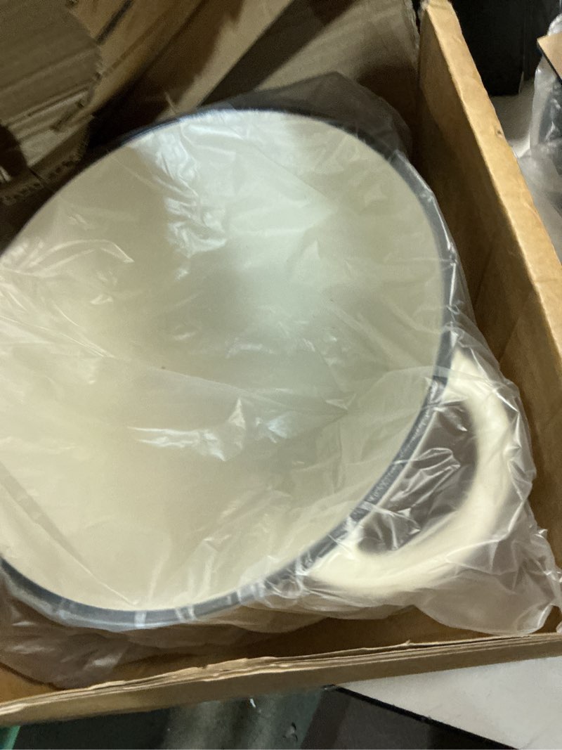 Condition photo showing Good Condition for enameled cast iron dutch oven - umite chef 5qt pot with lid & cotton potholders - heavy-duty cookware for bread baking, braising, stews, roasting(cream white) cream white 5qt
