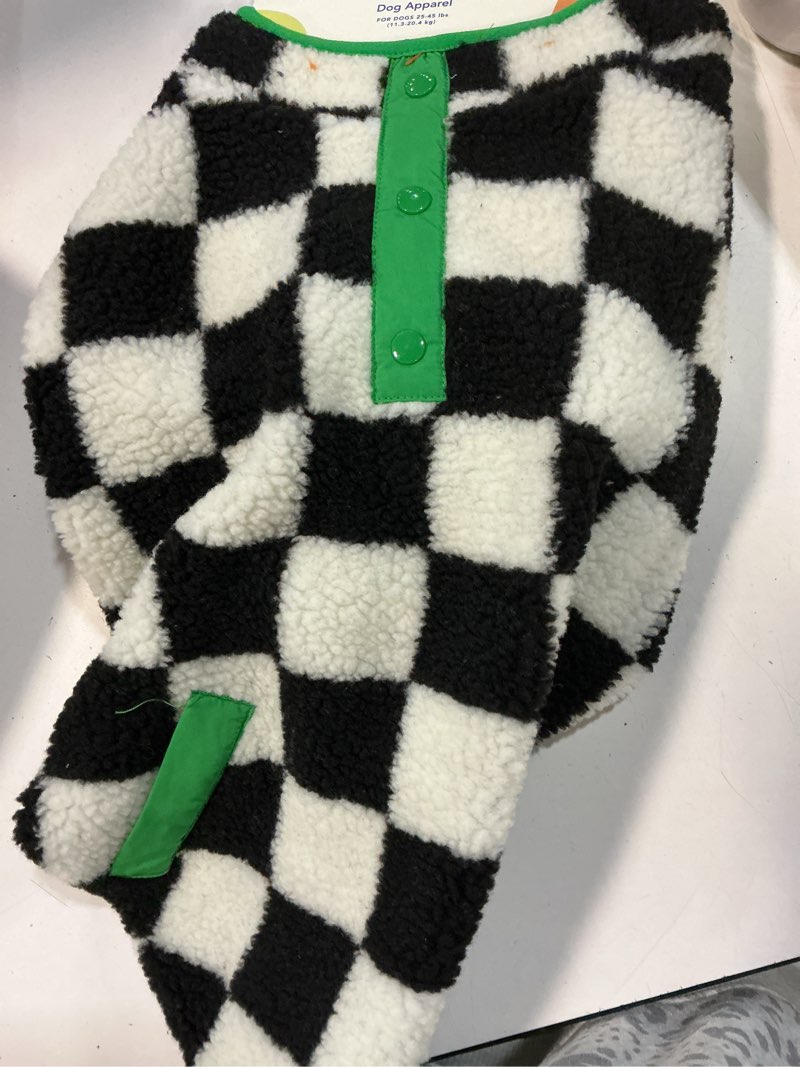 Condition photo showing Good Condition for oodles black sherpa bubble hem fall dog jacket, large