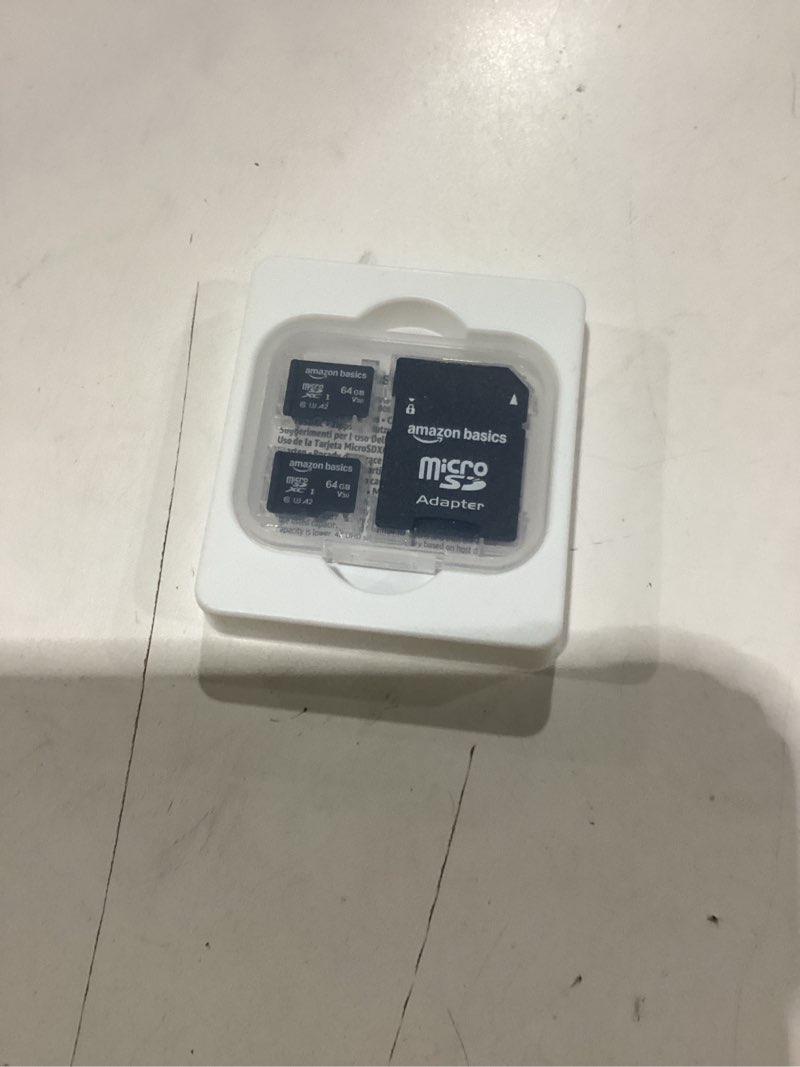 Condition photo showing New/Like New for Amazon Basics MicroSDXC UHS-I Class 10 Memory Card with Full Size Adapter, A2, U3, V30, 4K, Read Speed up to 100 MB/s, 64 GB (2pack), for GoPro Cameras Storage, Black 64GB(2 pack)