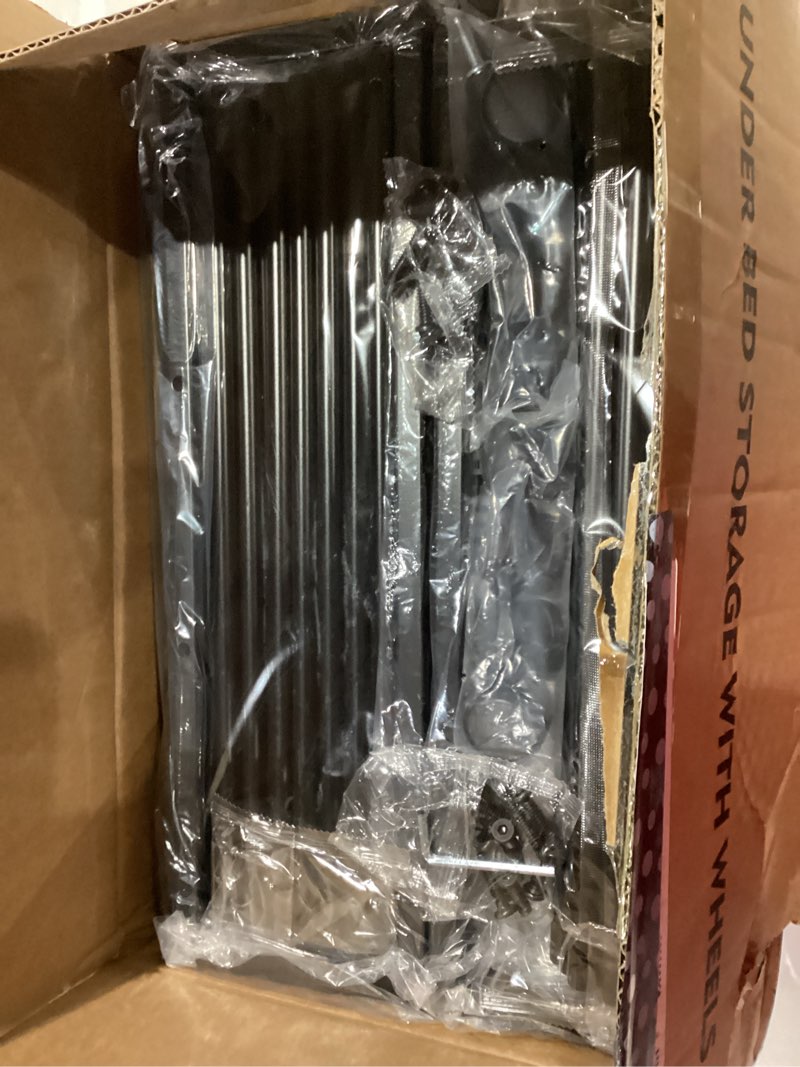 Condition photo showing New/Like New for Under Bed Storage with Wheels, 2-Pack Underbed Storage Containers with Clear Lids, Under Bed Shoe Storage Organizer, Rolling Under the Bed Storage Bins for Clothes Shoes Blankets (Black) Black 2 Pack