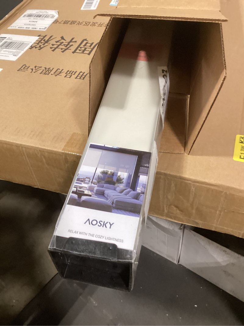 Condition photo showing Good Condition for AOSKY Blackout Roller Shades Cordless Blinds for Windows, Free-Stop Shades with Valance, Thermal Insulated Fabric, UV Protection, Natural Woven Blinds for Home and Office (23" W x 72" H, Ivory) Ivory 23"W x 72"H