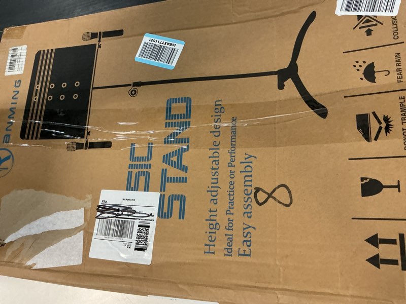 Condition photo showing New/Like New for ranming music stand heavy duty music stand dual-use folding sheet music stand adjustable music note stand with microphone holder conductor's sheet music stand for violin,orchestra (grey) 66.9inch gray