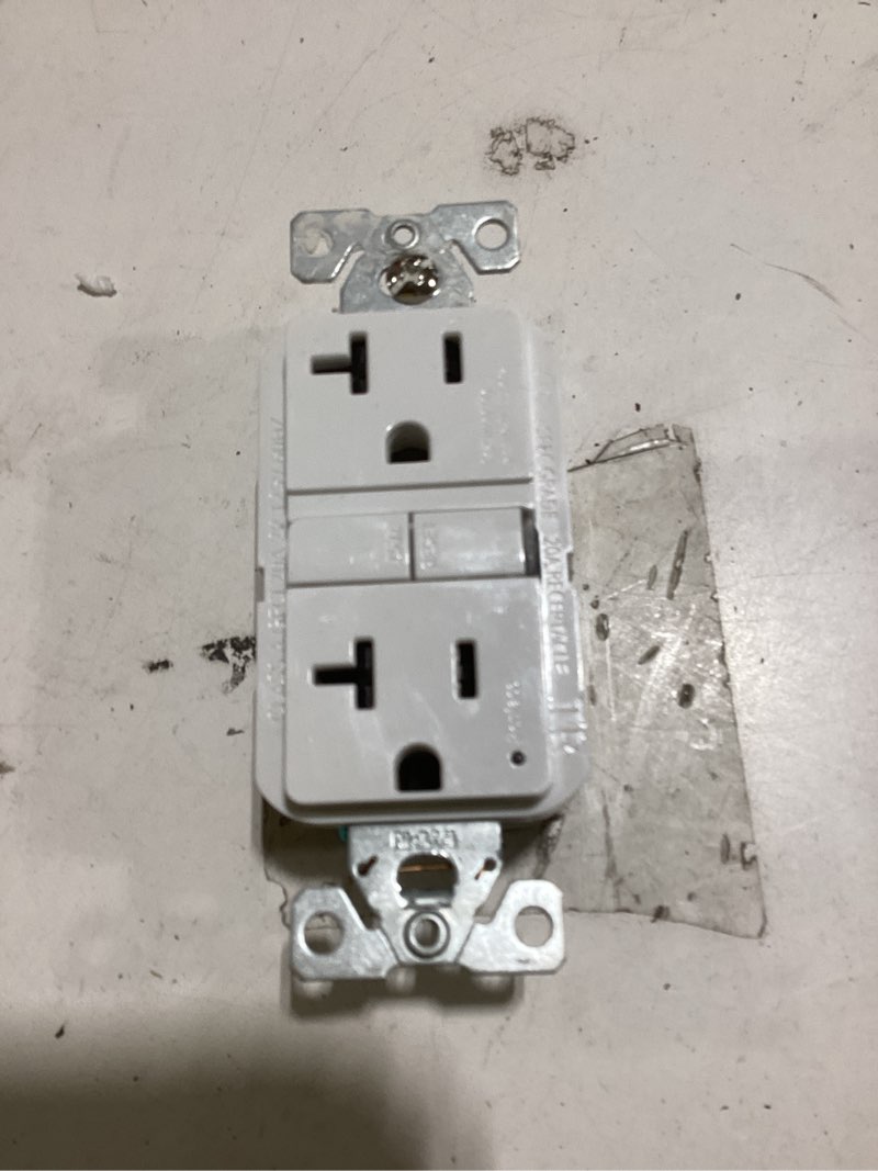 Condition photo showing As Is for eaton 20 -amp 125-volt tamper resistant gfci residential decorator outlet receptacles , white item 
