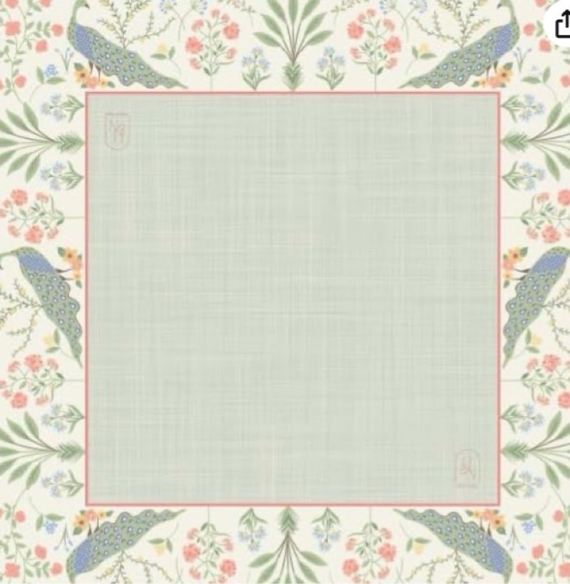 hutch & nook mahjong mat | 33" non-slip card table cover | decorative game mat for mahjong set, dominoes, poker & more (peacock garden)