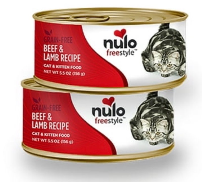 ((Use By/02/20/2027))(Case of 24) Nulo Freestyle Grain-Free Beef & Lamb Wet Cat Food  5.5 oz