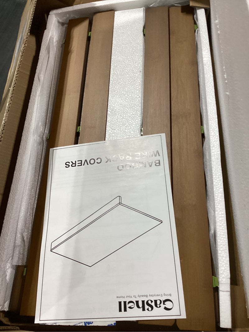 Condition photo showing Good Condition for wire shelf covers, bamboo wire rack covers for pantry, closet (4pcs, 24" w x 12" d) 24"w x 12"d 4