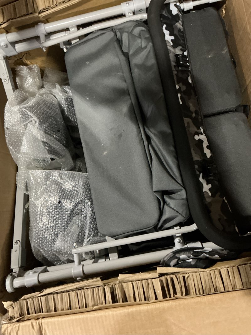 Condition photo showing As Is for safety 1st summit sprint quad wagon stroller 4 passenger, charcoal camo, toddler, unisex