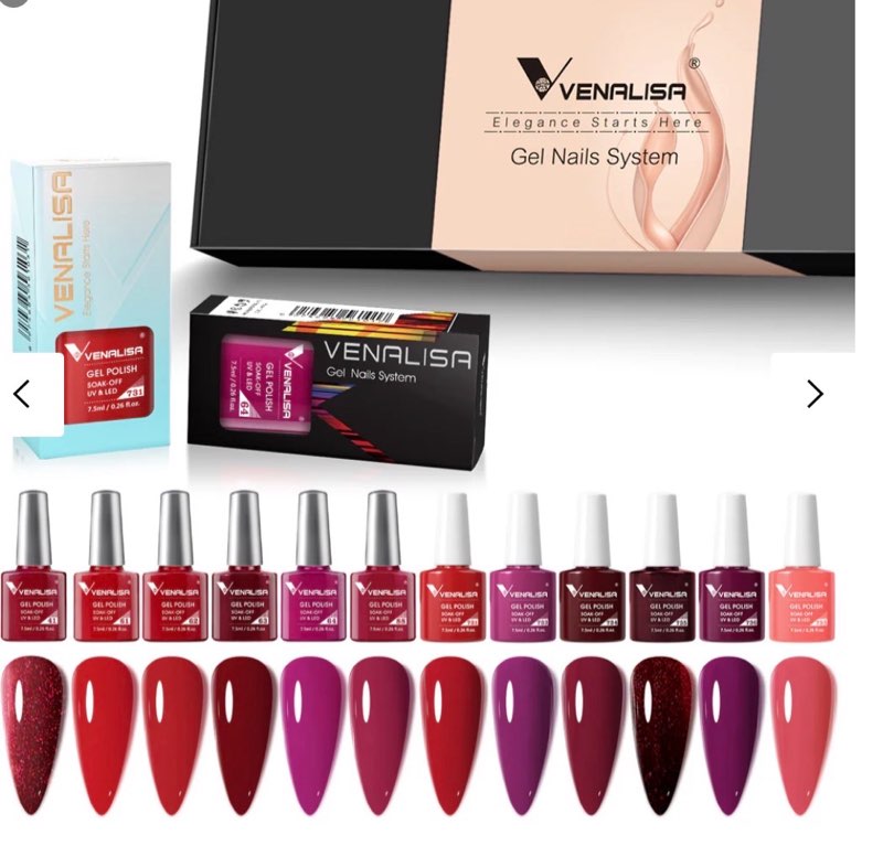 Vanalisa Red Elegance- Gel Polish 12 Colors Set TPO Free Hema Free