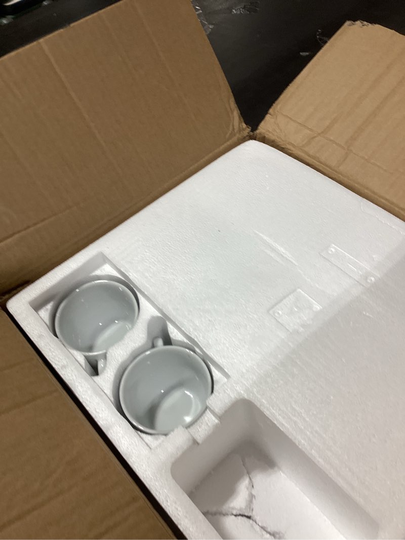 Condition photo showing item condition for VEWEET, Series Fiona, 30-Piece Dinnerware Sets for 6, White Dishes Set with Black and Gray Stripes, Porcelain Dinner Set Including Dessert Plates, Soup Plates, Dinner Plates, Cups & Saucers Fiona 30-piece