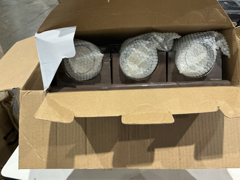 Condition photo showing As Is for wall mounted food dispensers triple food dispenser dry food dispenser grain dispenser kitchen container with 3 cup candy dispenser for store snack nuts?