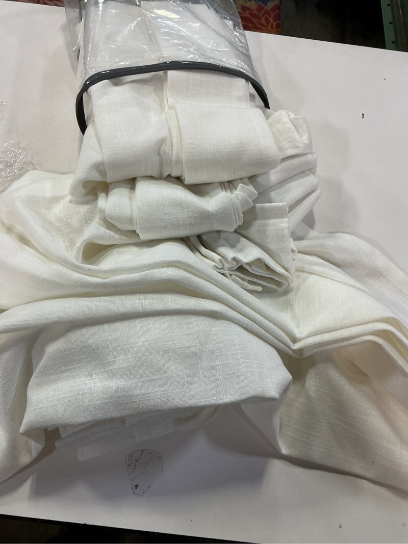 Condition photo showing Good Condition for Pinch Pleated Linen Curtains 96 Inches Long for Living Room 2 Panel Set Cream Ivory Light Filtering Pinch Pleat Hooks Rings Back Tab Neutral Boho Farmhouse 96 Inch Curtain Drapes for Bedroom Window Natural 40"W x 96"L (Pack of 2)