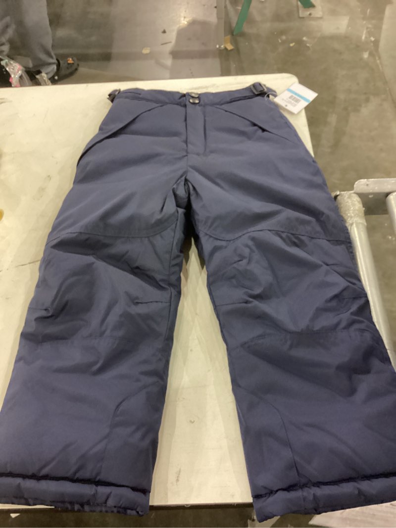 LONDON FOG Boys' Water-Resistant Adjustable Waist Insulated Snow and Winter Ski Pants, Navy, 5-6