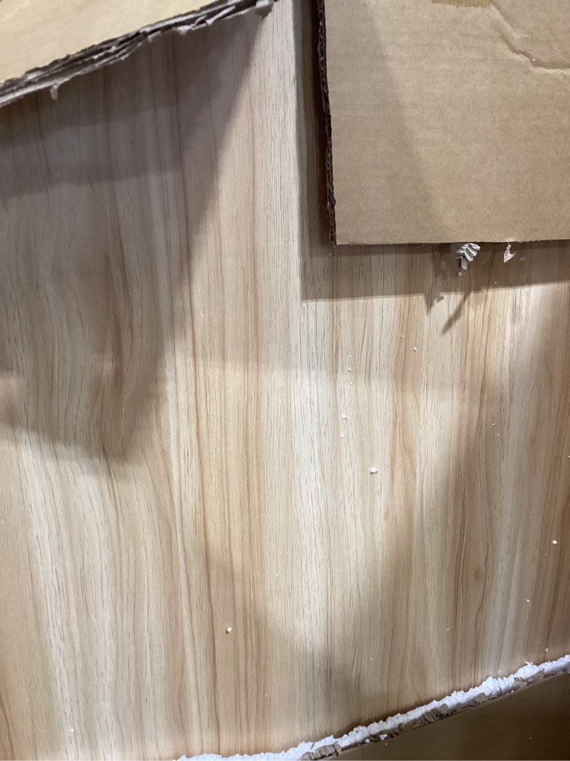 Condition photo showing Good Condition for wooden laundry countertop with 2 tier shelf, 54" x 27.5" washer and dryer countertop with topper organization waterproof surface, universal fit (burlywood, 54x27.5in) 54x27.5in burlywood