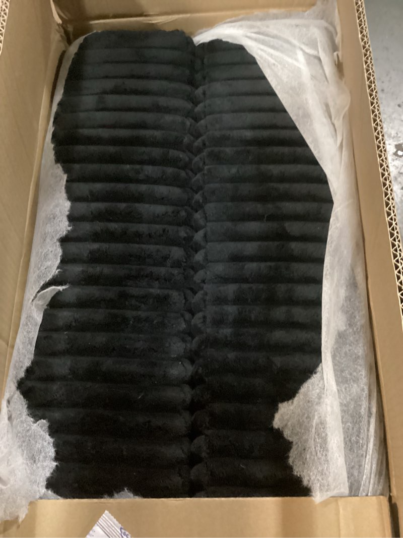 Condition photo showing As Is for (incomplete ) LINSY HOME Pull Out Sofa Bed Sectional Sleeper Sofa with Storage, Plush Corduroy Pullout Modular Sectional Couches for Living Room, L Shaped Convertible Couch Bed for Apartment (Black) Black 81'' L-shaped Sofa