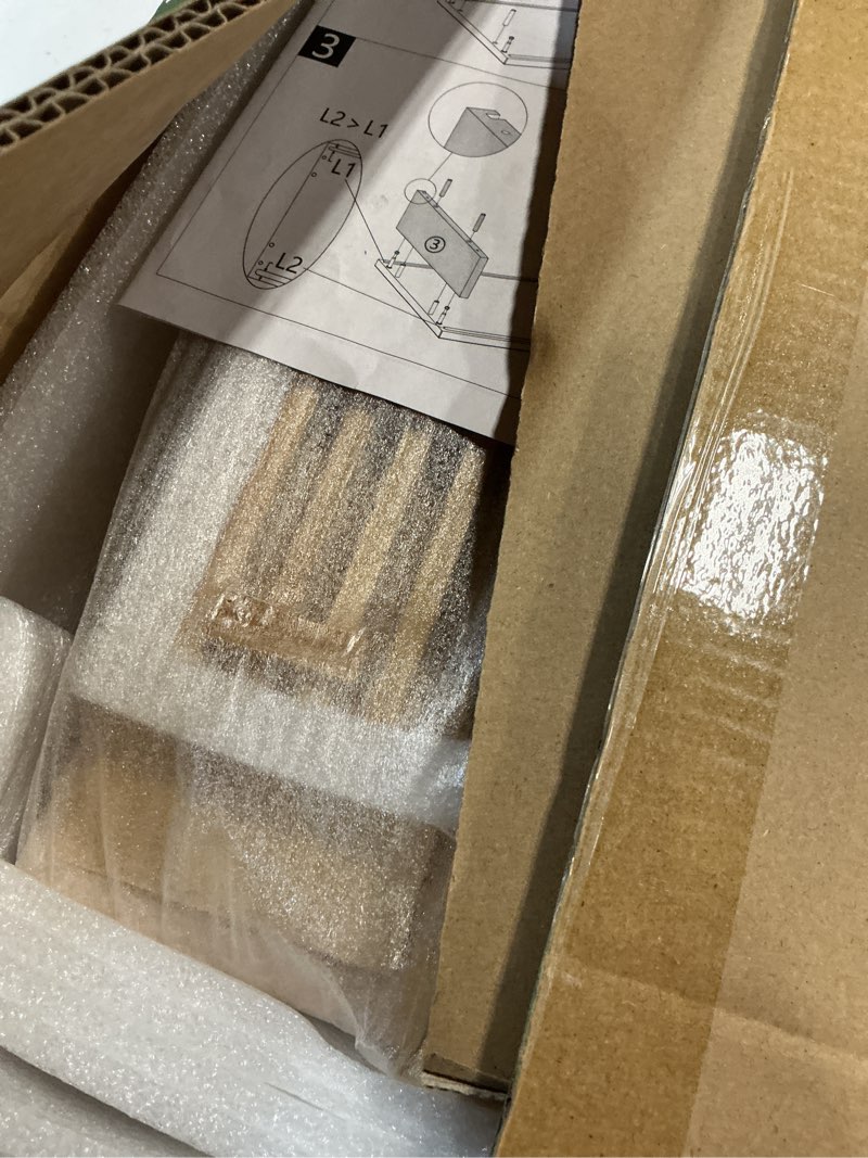 Condition photo showing New/Like New for Monitor Stand Riser with Sliding Door, Computer Laptop Stand Desk Shelf Organizer with Storage (Natural Bamboo, 25 Inch) Natural Bamboo 25 Inch