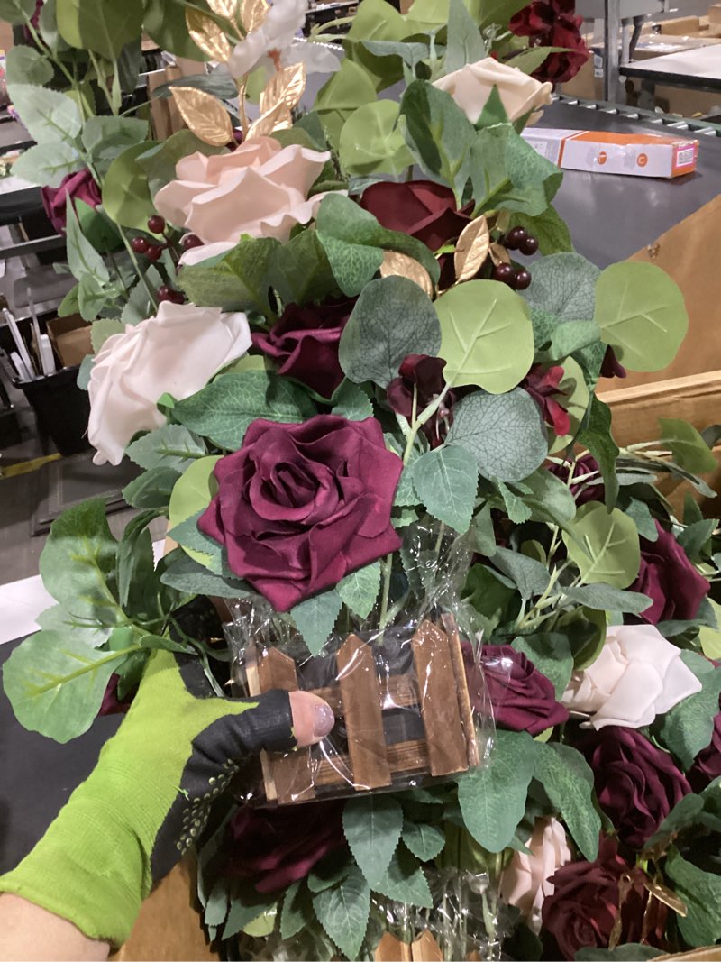 Condition photo showing Good Condition for (similar) ling's moment 17.5\" tall standing artificial flowers arrangements 4pcs fall wedding aisle runner chair decorations orange black centerpieces for ceremony reception rose floral party outdoor black & pumpkin orange