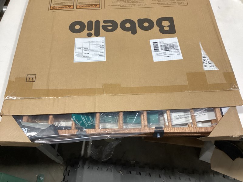 Condition photo showing Good Condition for Babelio Baby Gate for Stairs & Doorways, 26-43\" W 28\" H No Bottom Bar| Easy Installation| One-Handed Operation| Auto-Close| Hardware Mount (Drill Needed) Safety Dog/Pet Gate (Brown Wood Pattern) Brown Wood Pattern - B17 26-43\" W, 28\" H