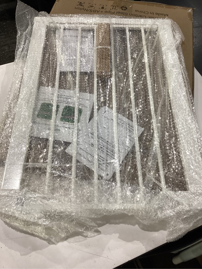 Condition photo showing New/Like New for fairy baby narrow baby gate for stair, 22.8"-25.5" wide pressure mounted pet gate for doorway, easy walk thru child safety gate, white