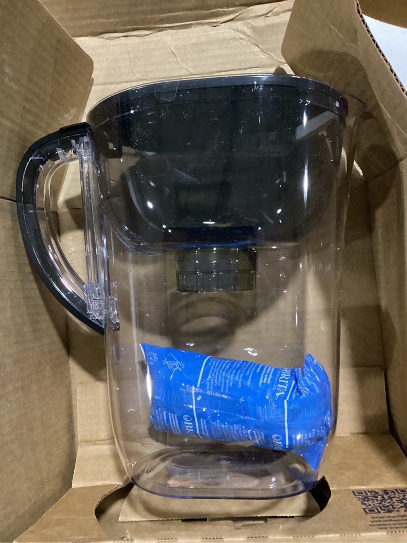 Condition photo showing As Is for brita small 6 cup water filter pitcher, 1 britaplus filter, metro, black (package may vary) plus black