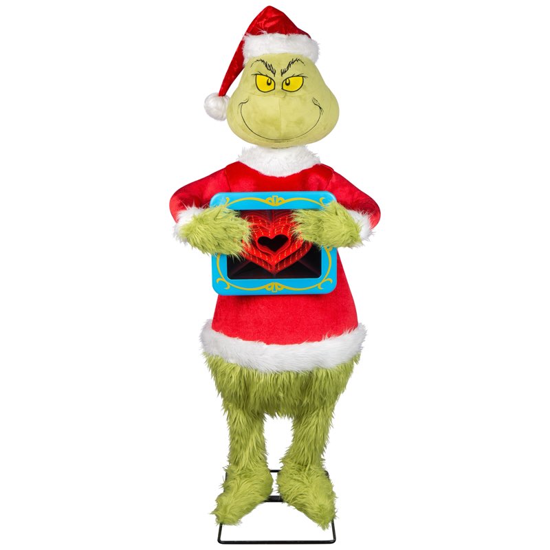 Grinch 4-ft Dr. Seuss The Grinch with Heart Musical Animatronic