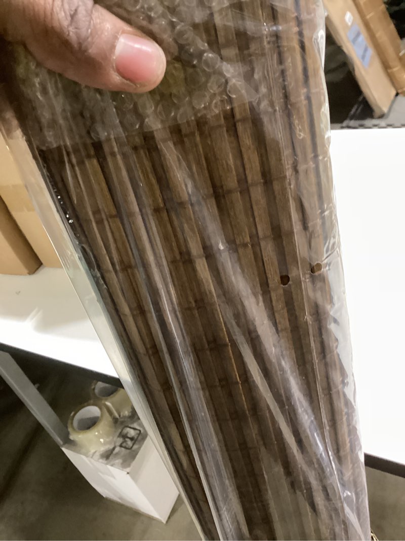 Condition photo showing Good Condition for LazBlinds Cordless Bamboo Roman Shades, Privacy Blinds for Interior Windows, Room Darkening Roll Up Bamboo Blinds for Home & Patio, 34.5" W x 48" H, Highfield Teak Pricacy - Highfield Teak 34 1/2" W x 48" H