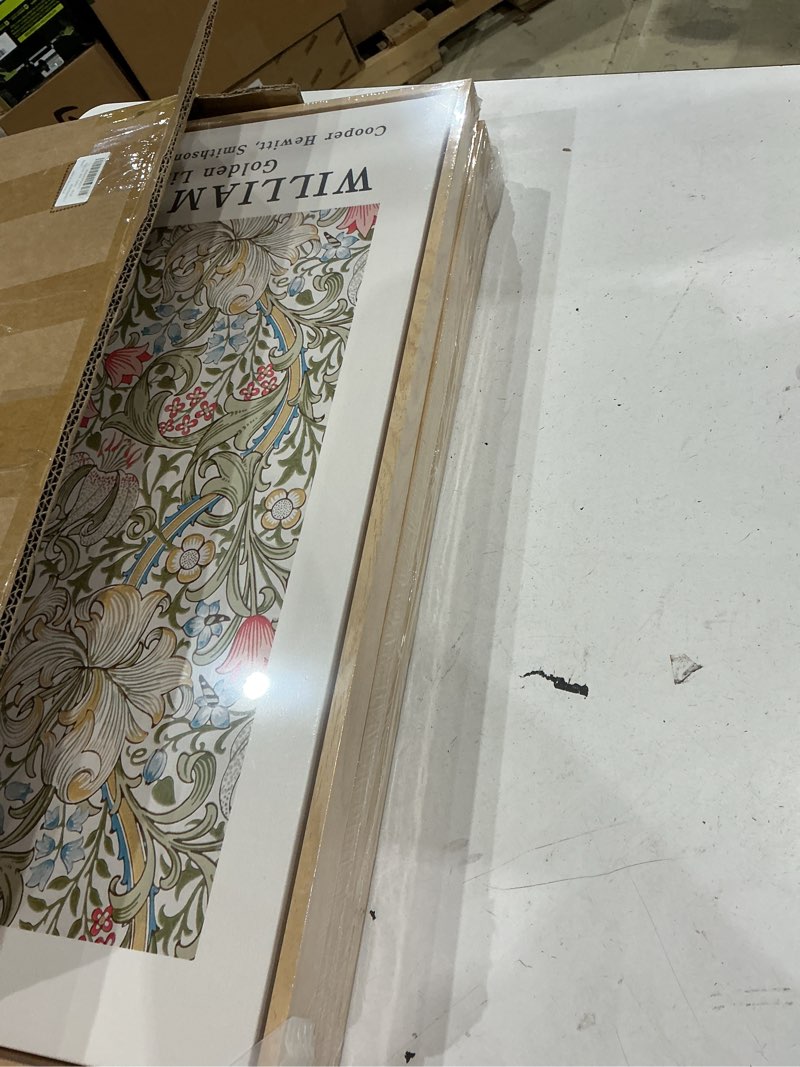 Condition photo showing Good Condition for framed william morris canvas wall art for living room, 3 piece large vintage sage green artwork for walls nature floral botanical picture prints for bedroom, hallway, home office wall decor, 16x24 16"w x 24" h x 3pcs sage green floral
