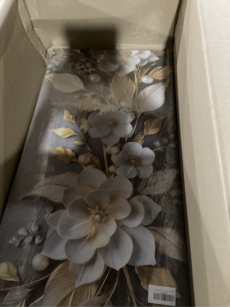 Condition photo showing New/Like New for large living floral canvas wall art gold white plant abstract decor painting pictures modern nordic botanical flowers posters prints for bathroom bedroom office hallway home decoration flower 40l" x 20w"