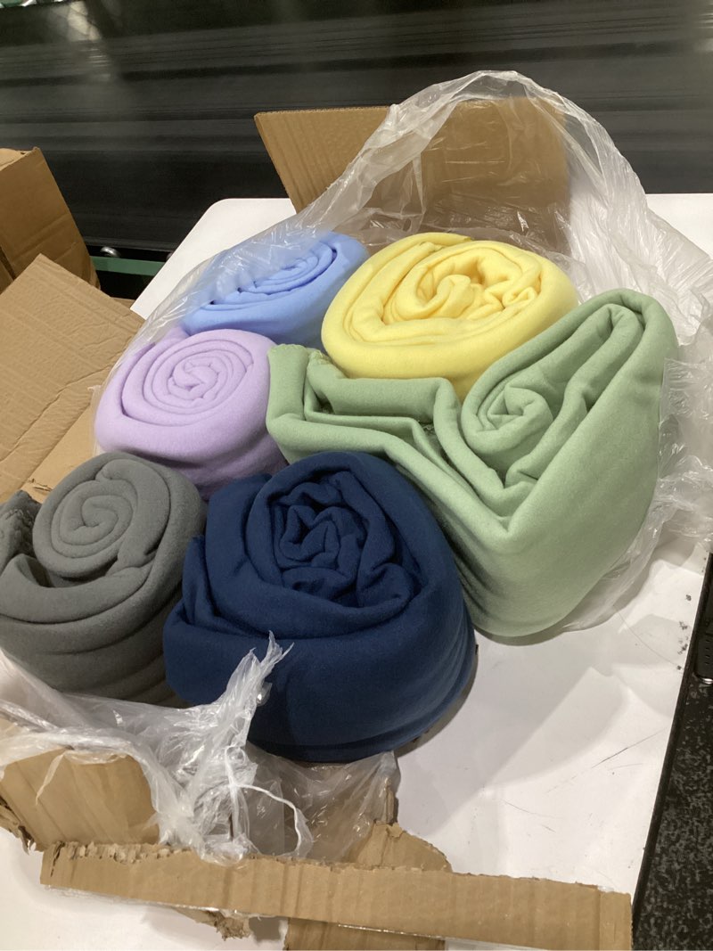 Condition photo showing Good Condition for zyfzcybl fleece throw blankets lightweight warm soft cozy pet-friendly bulk fleece throw blanket solid for home bed, sofa?office,gifts, couch (pack of 6-50 x 60 inch?assorted 1) pack of 6-50x60 inches assorted #1