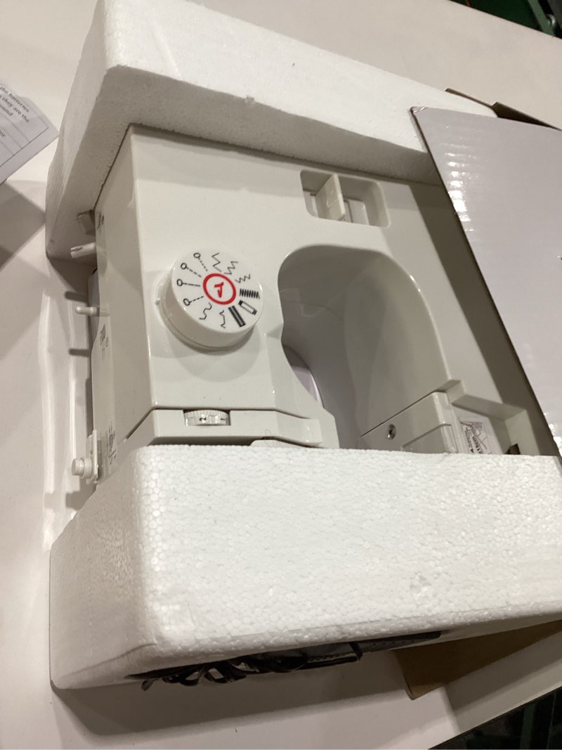 Condition photo showing Good Condition for Mini Electric Sewing Machine for Beginners, Portable Sewing Machine for Kids Adults, Built in Lights &12 Stitches & Reverse Sewing & 2 High-Low Speeds & Foot Pedal &42PCS Sewing Toolkit(White)
