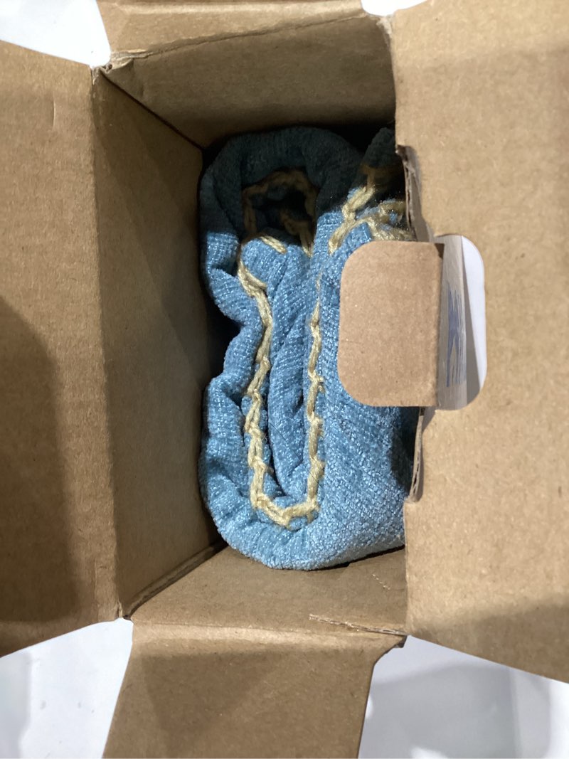 Condition photo showing Good Condition for MIULEE Pack of 2 Couch Throw Pillow Covers 16x16 Inch Smoke Blue Farmhouse Decorative Pillow Covers with Stitched Edge Soft Chenille Solid Dyed Spring Pillow Covers for Sofa Bed Living Room 16" x 16" (Pack of 2) Smoke Blue