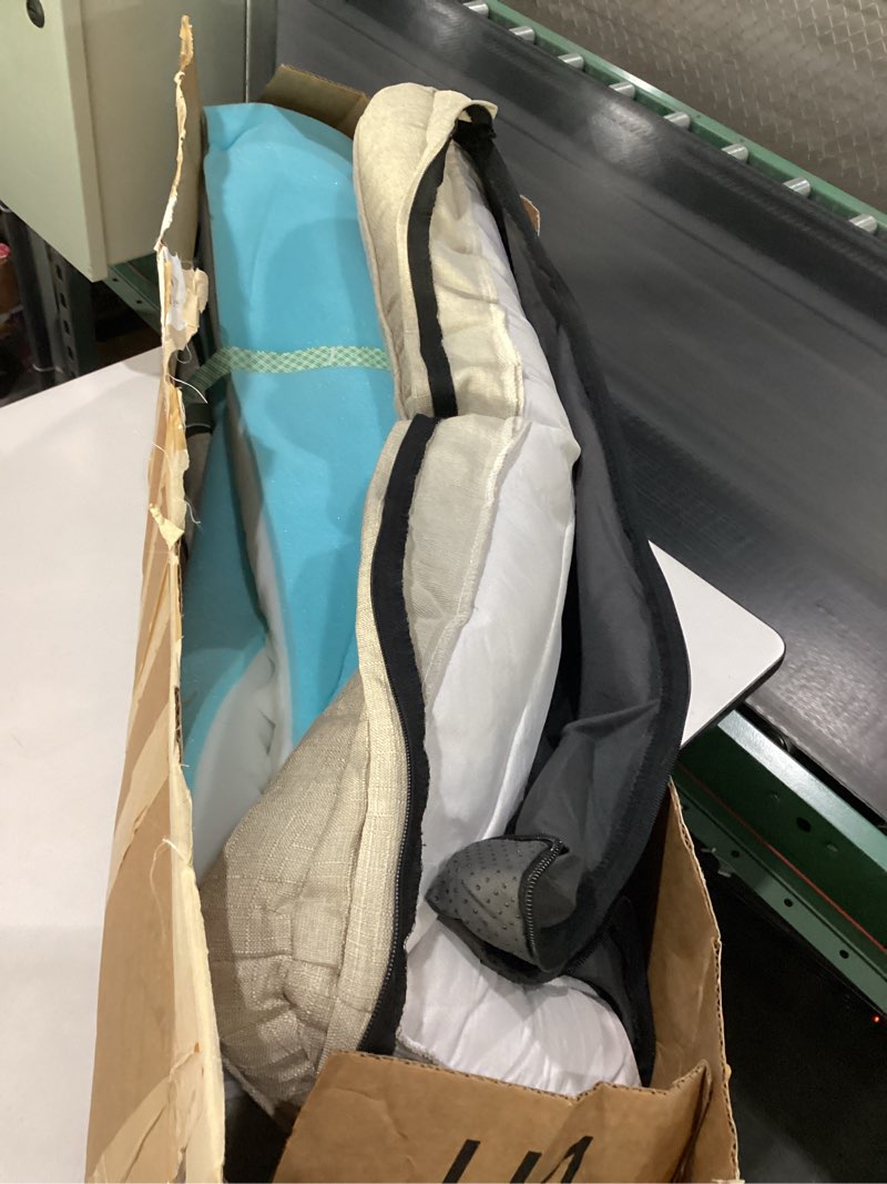 Condition photo showing As Is for USED SIMILAR TO EHEYCIGA Orthopedic Dog Beds for Large Dogs, Waterproof Memory Foam Large Dog Bed with Sides, Non-Slip Bottom and Egg-Crate Foam Pet Couch Bed with Washable Removable Cover, Beige 41.0\\\"L x 27.0\\\"W x 6.5\\\"Th Beige