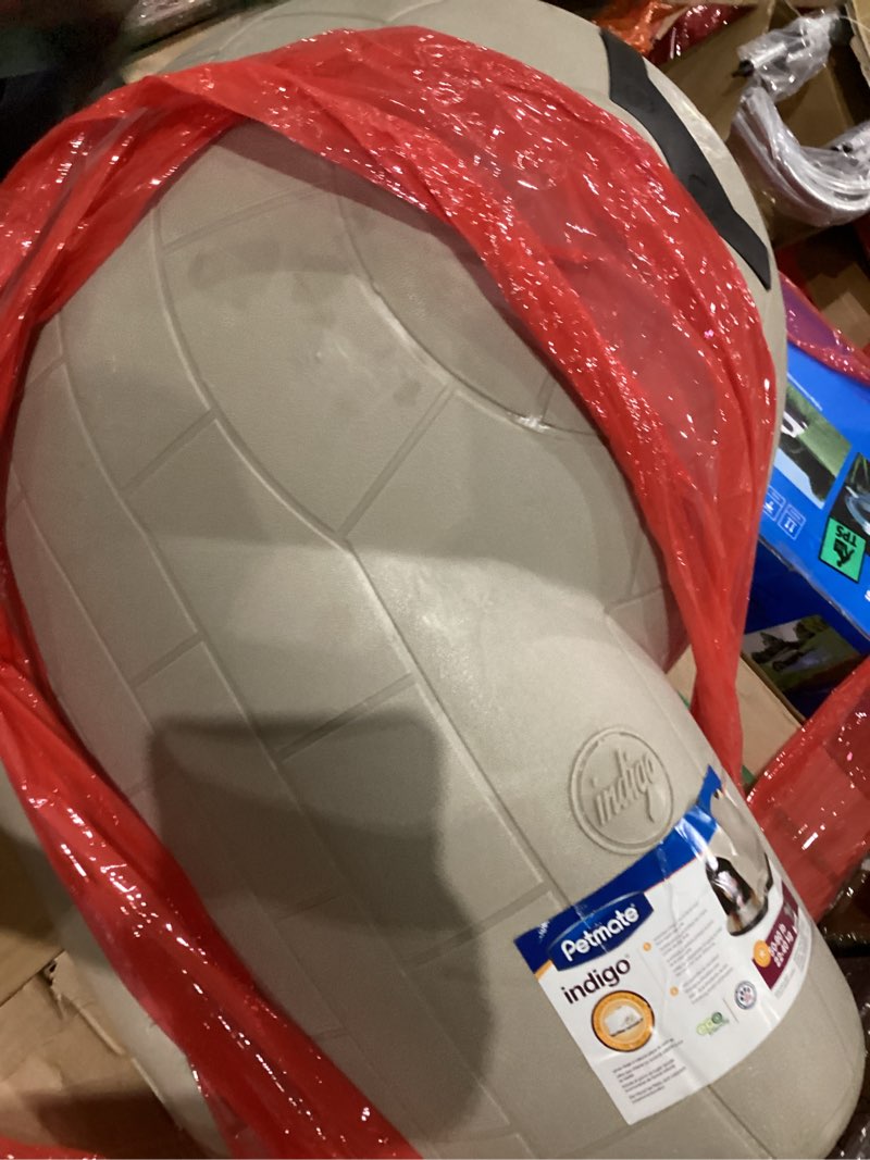 Condition photo showing As Is for Petmate Large Dog House Outdoor Weatherproof - Indigo Igloo Dog House, Made in USA, for Large Dogs 50 to 90 pounds, TAUPE/BLACK Large (50-90 lbs)