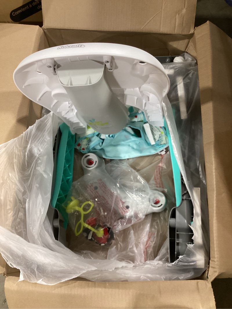 Condition photo showing Good Condition for kolcraft tiny steps 2 in 1 foldable infant and baby walker with wheels, seated or walk behind activity center, entertaining developmental activities for boys and girls, wide base sturdy frame bubbles