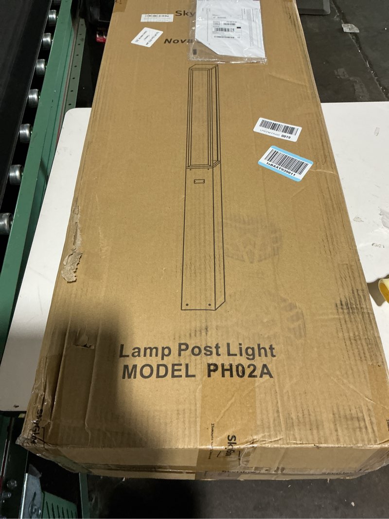 Condition photo showing Good Condition for skyglow 71" lamp post light, 120v/12v aluminum led ip55 waterproof outdoor modern landscape bollard lights, curb appeal for lawn garden pathway path patio courtyard driveway decoration line voltage