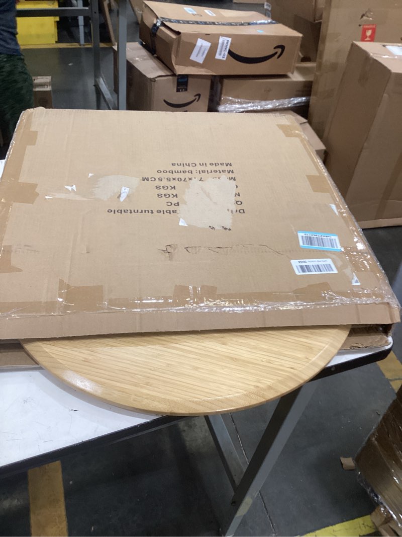 Condition photo showing Good Condition for (26 inch) bamboo large lazy susan for dining table top with heavy duty metal rotating hardware 26 inches