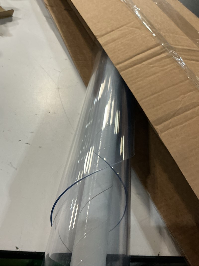 Condition photo showing Good Condition for ostepdecor clear round table protector, 35 inch thick, pvc, waterproof, heat resistant, dining room, coffee table 35" (round) round clear