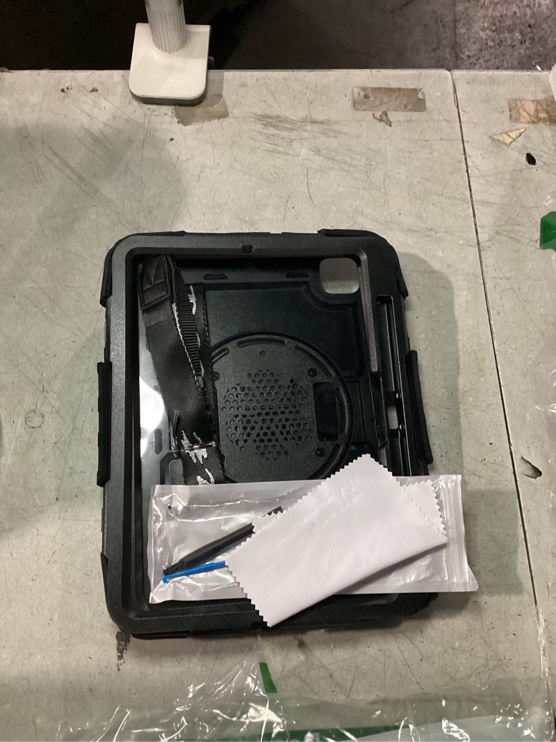 Condition photo showing Good Condition for SEYMAC for iPad Pro 11 Inch Case M5 2025 / M4 2024, Heavy Duty Shockproof Protective Case with Screen Protector, 360° Rotating Stand, Hand/Shoulder Strap and Pen Holder, Black Black 11 inch