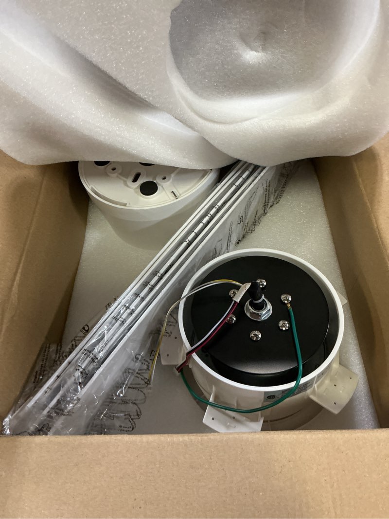 Condition photo showing Good Condition for surtime 48" ceiling fans with lights-low profile ceiling fan with light and remote/app control,flush mount,dc reversible,led dimmable modern ceiling fans for bedroom,indoor/outdoor patio use(white) 48in white