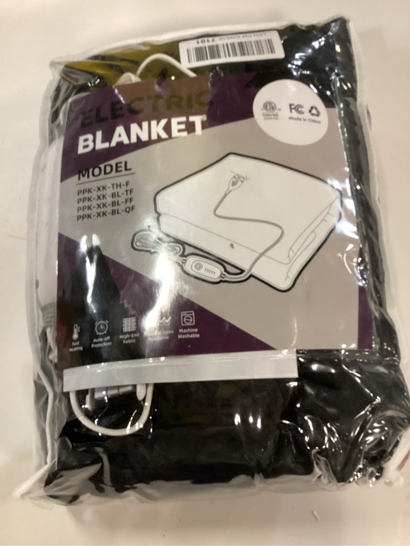Condition photo showing As Is for (NOT WORKING)Electric Heated Blanket 72"x84" Full Size Microplush Cover Blanket 5 Heat Settings & 10 Hours Auto Off, Cozy & Warm for All Night, Machine Washable, Black 01-black Full(72''×84'')